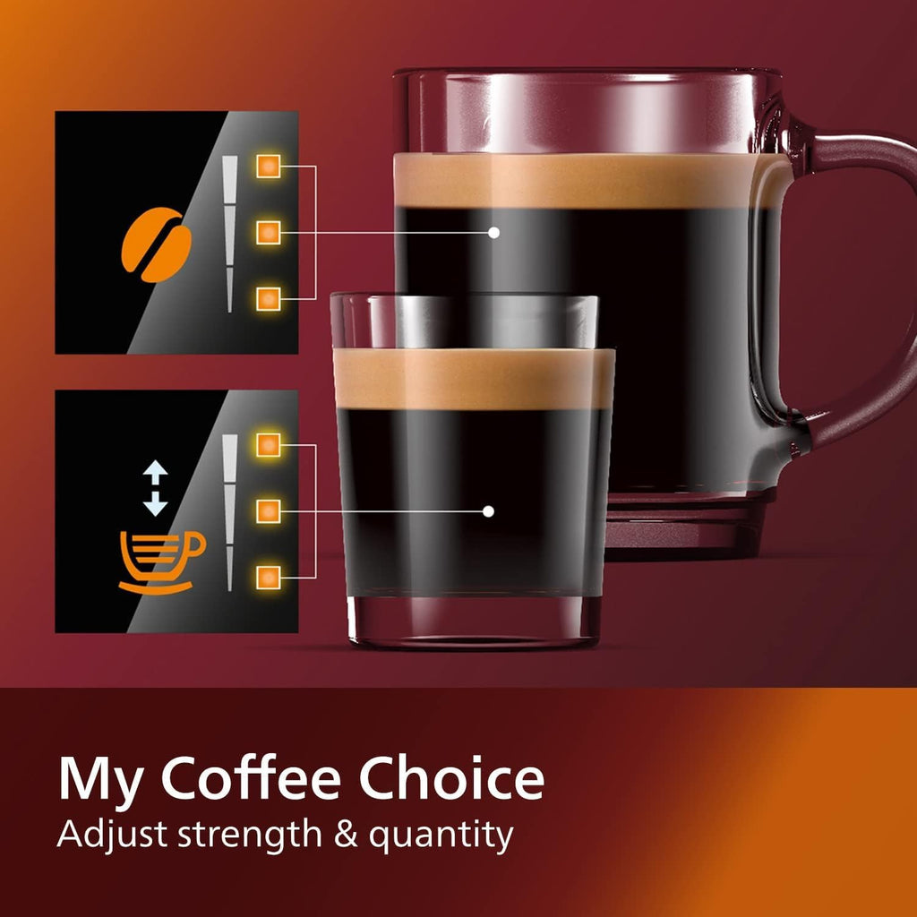 Black Fully Automatic Espresso Machine with LatteGo Milk Frother and Ceramic Grinder P97291