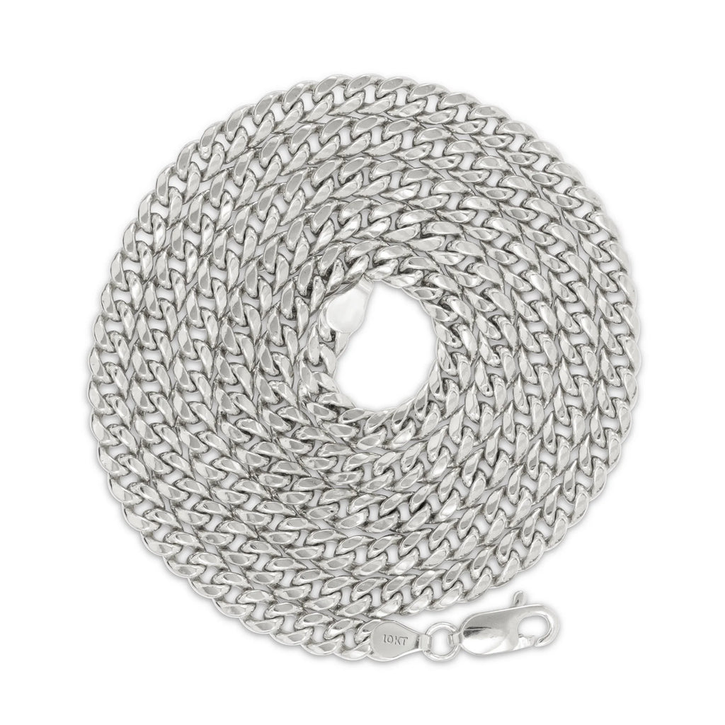 10k White Gold Miami Cuban Link Chain Necklace 16" - 30" P82369