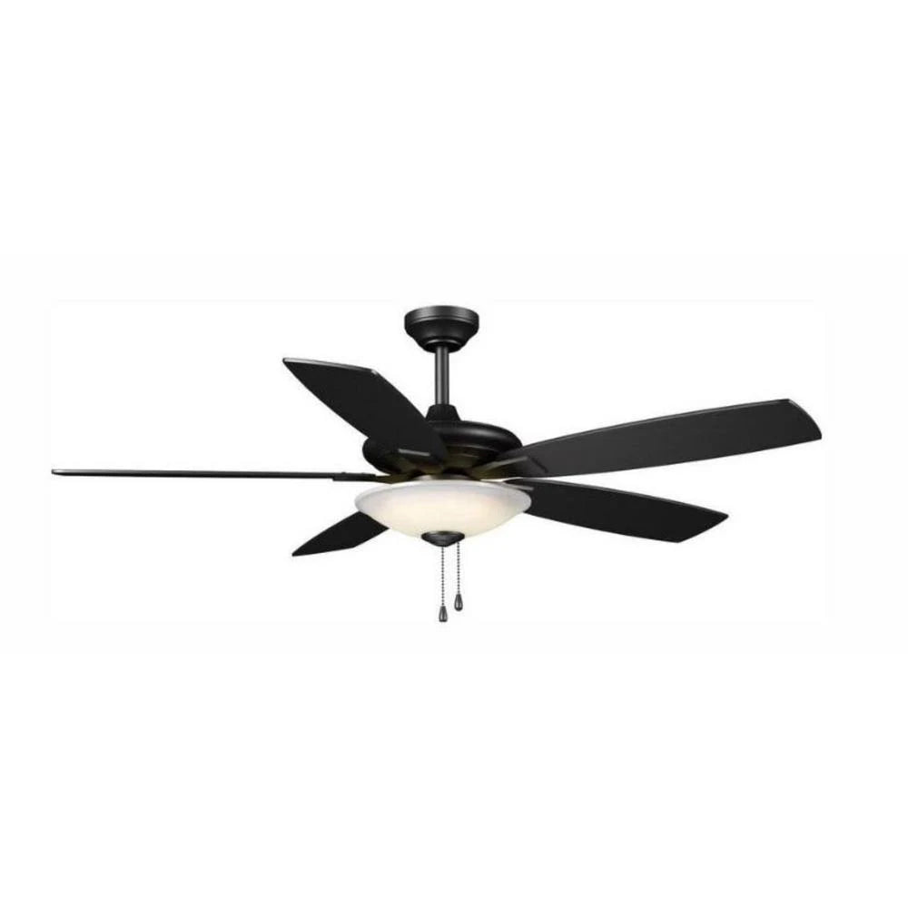 Matte Black Integrated LED Fan with Light and Remote Control S656907
