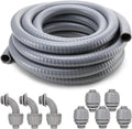 1 in. 50ft Flexible Non Metallic Liquid Tight Electrical Conduit Kit with 5 Straight and 3 Angle Fittings T991398