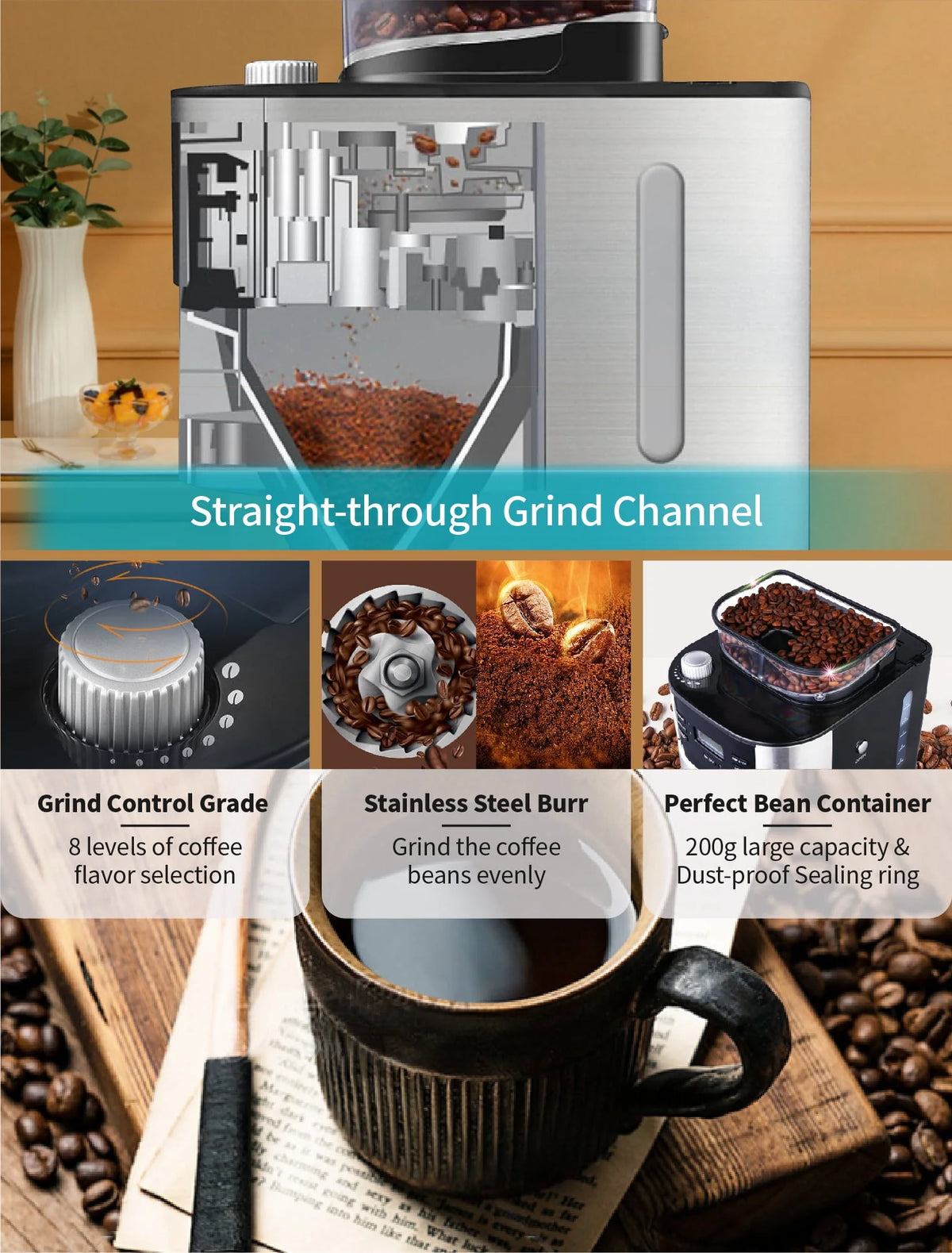10-Cup Programmable Grind and Brew Coffee Maker U157158