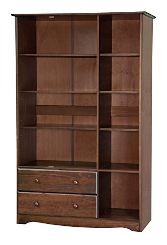 100% Solid Wood Armoire Wardrobe Closet, Java, 4 Small Shelves, 1 Clothing Rod, 2 Drawers S919320