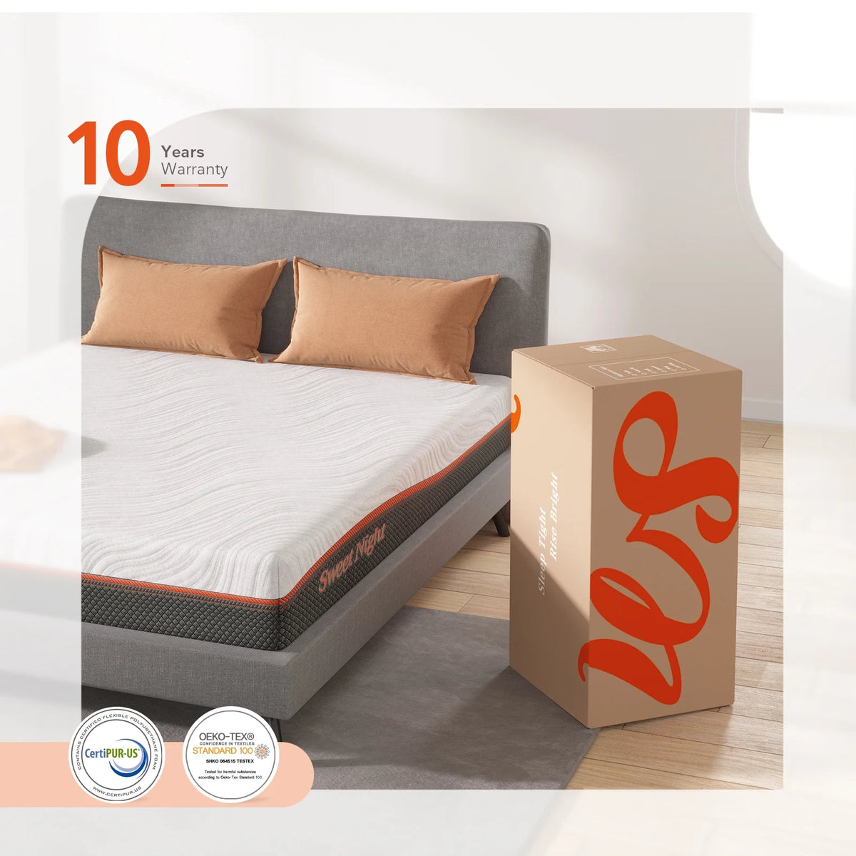 10" Gel Memory Foam Pocket Spring Queen Mattress V534036