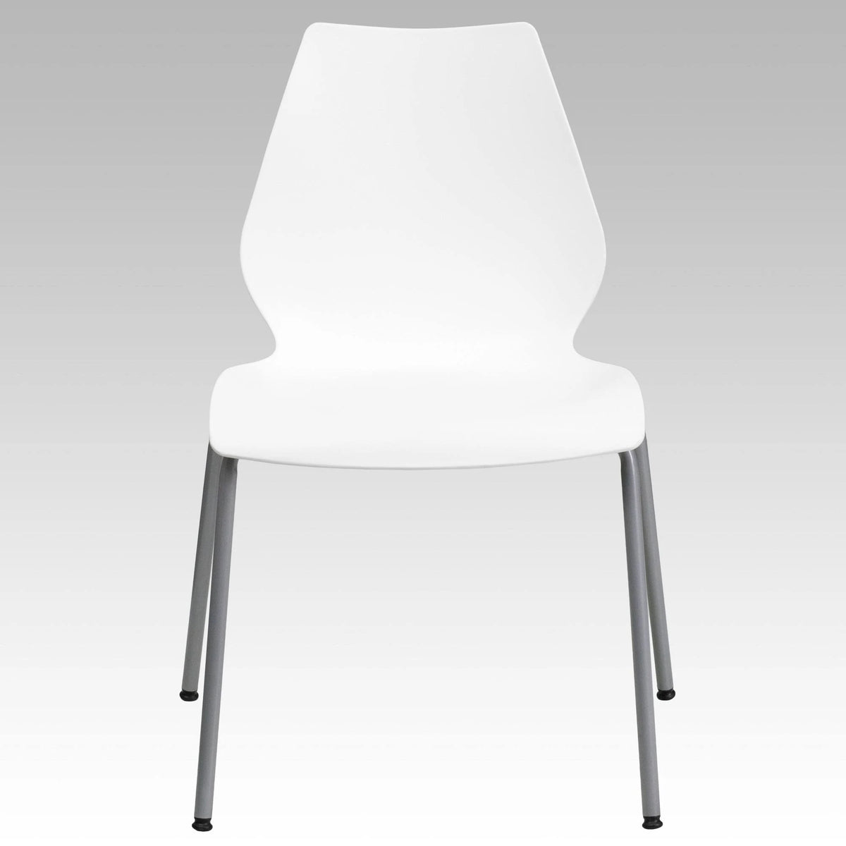 White Stack Chair with Lumbar Support W6070