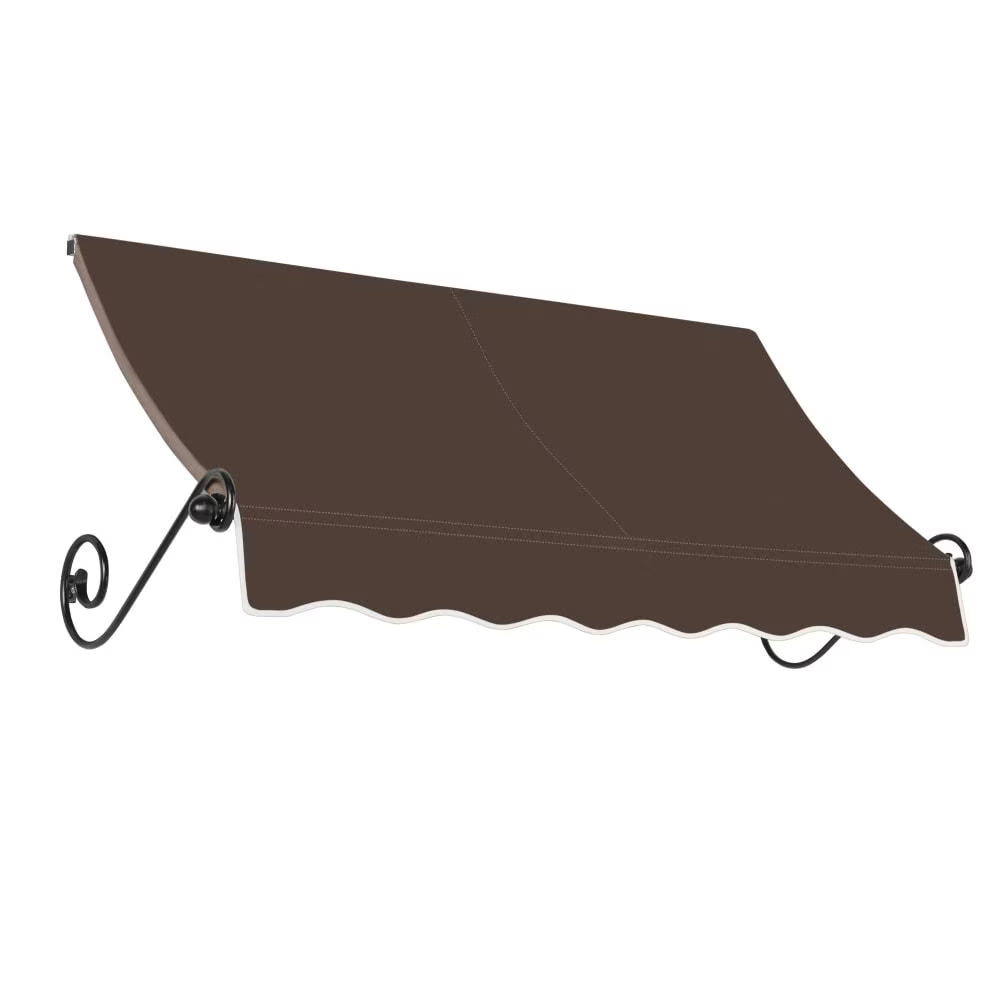 10.375 ft Fixed Awning Acrylic Fabric, Brown O8088