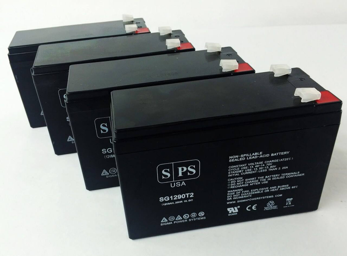 12V 9Ah Replacement Battery (Terminal T2) (4 Pack) B627