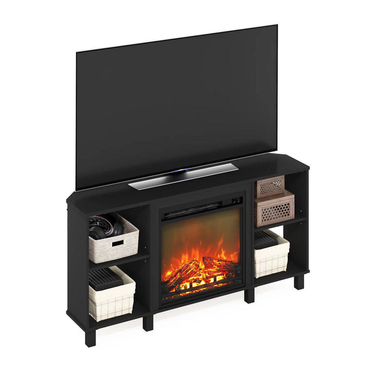 Corner Fireplace TV Stand with Metal Leg for TV up to 55 Inches L714727