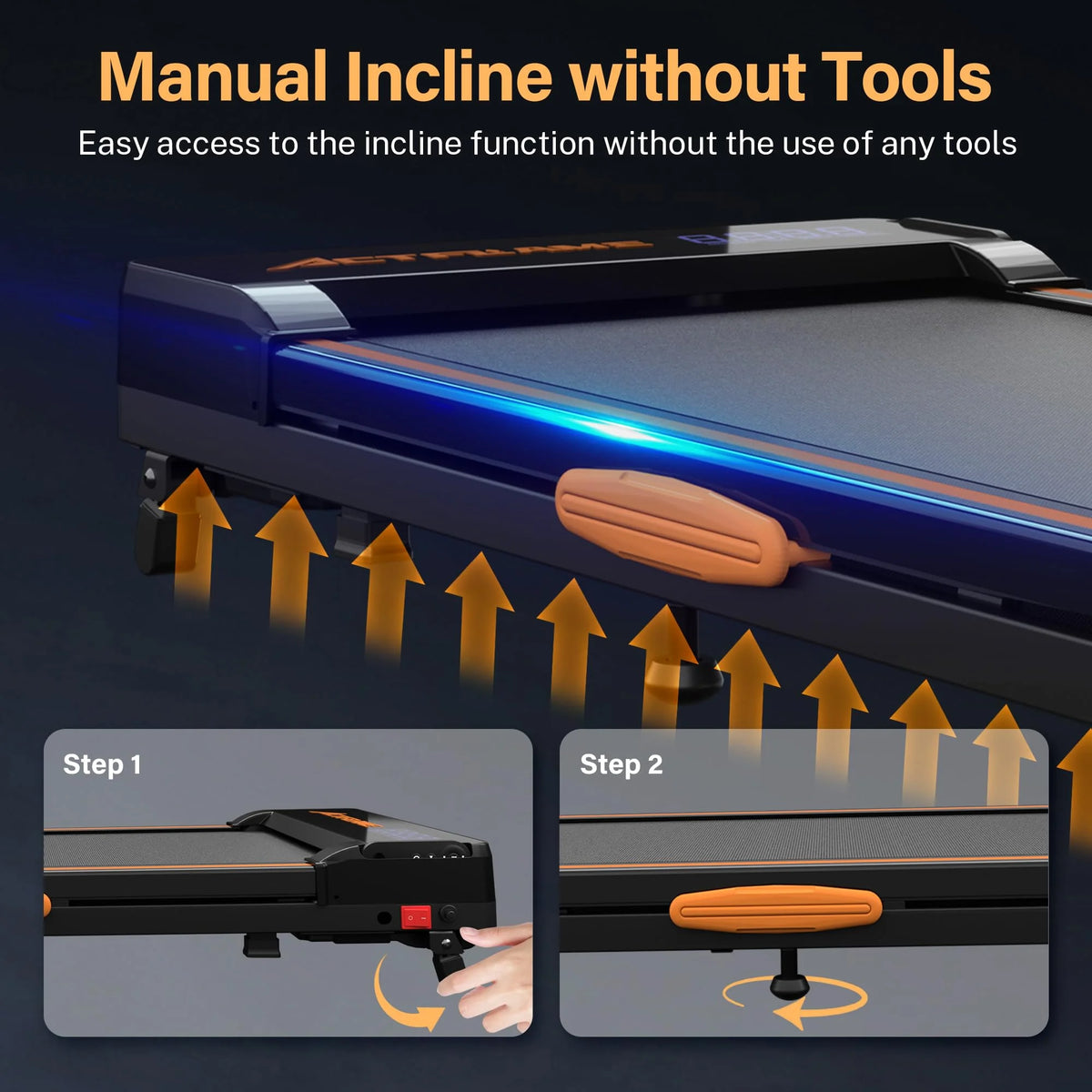 Incline Walking Pad Treadmill with LED Display and Remote Control, Black N3444