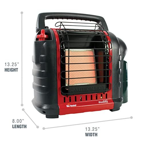 Portable Propane Radiant Heater 4,000-9,000 BTU Red Black C807813