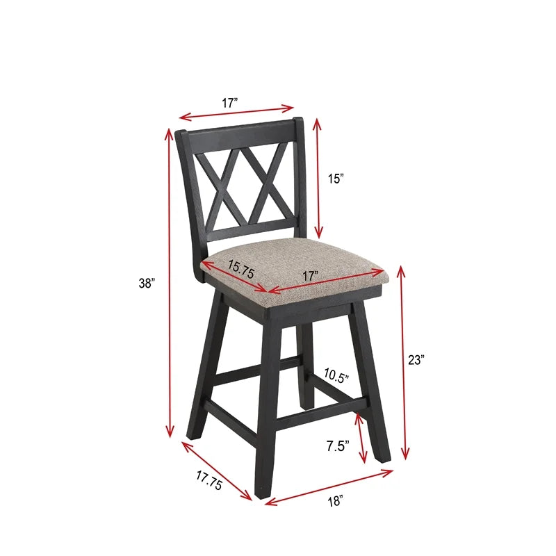 24" Swivel Solid Wood Counter Stool E461