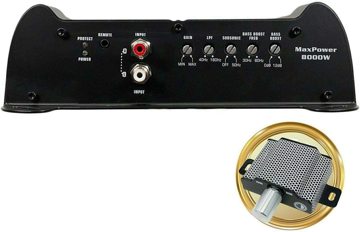 8000 Watts 1 Ohm Stable Monoblock Car Audio Amplifier T539