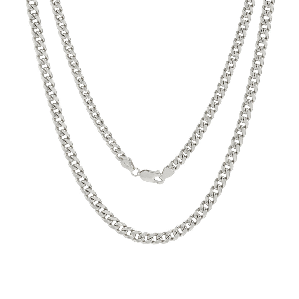 10k White Gold Miami Cuban Link Chain Necklace 16" - 30" P82369