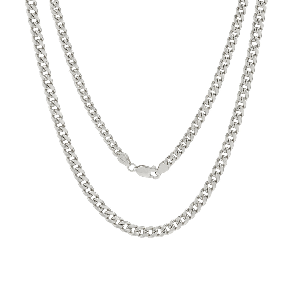 10k White Gold Miami Cuban Link Chain Necklace 16" - 30" P82369