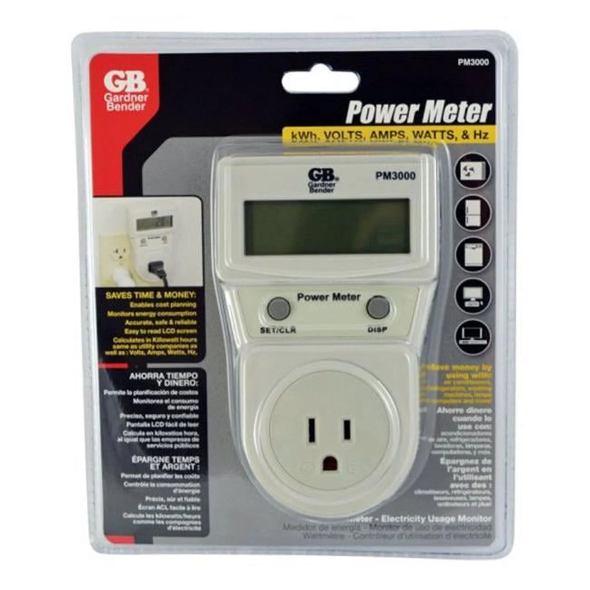 Power Meter Energy Consumption Monitor White Z54823