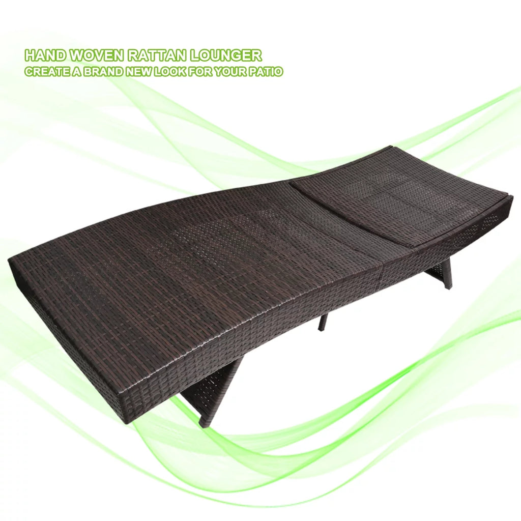 Beige Rattan Pool Chaise Lounge Chair W8385
