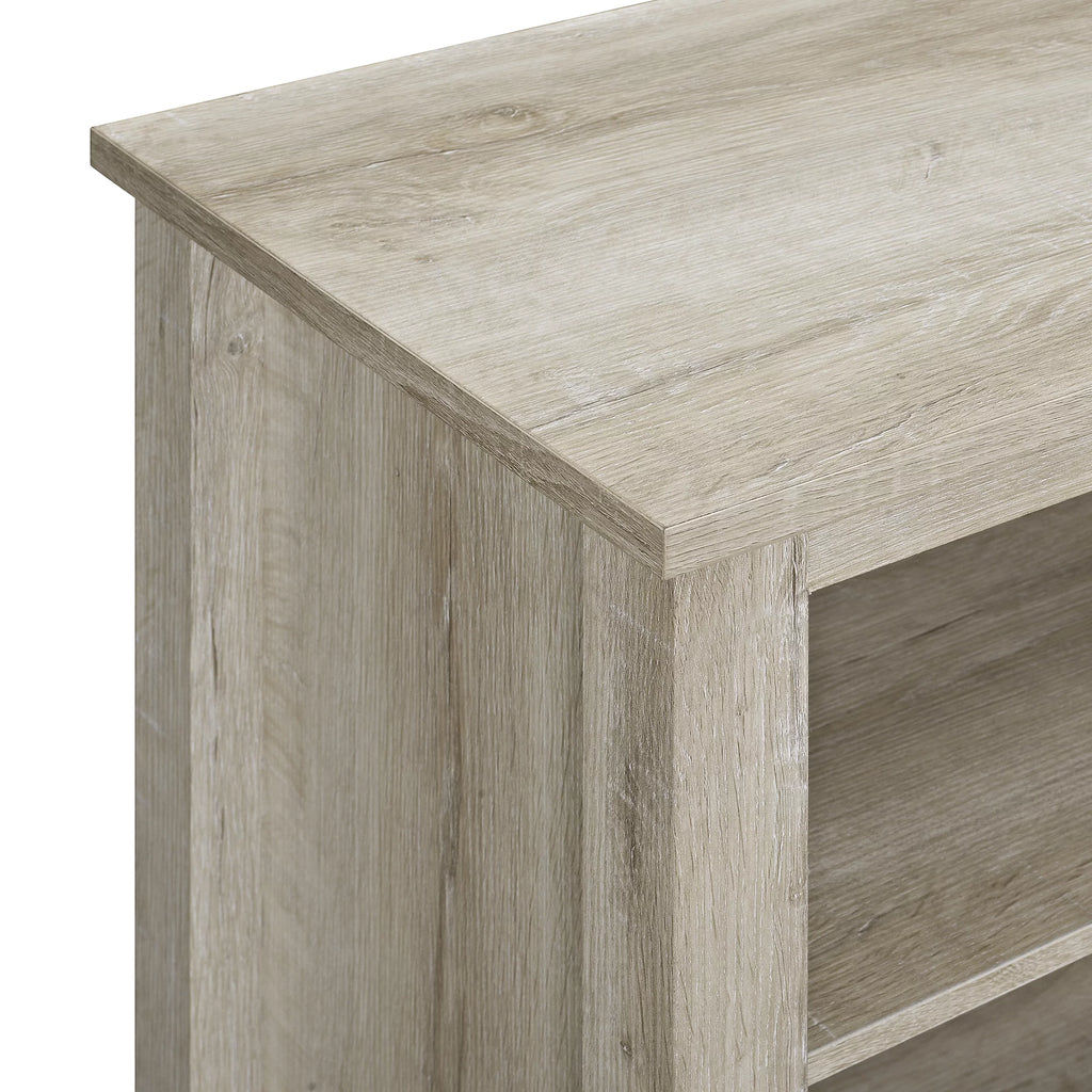 White Oak Open Storage Fireplace TV Stand I55677