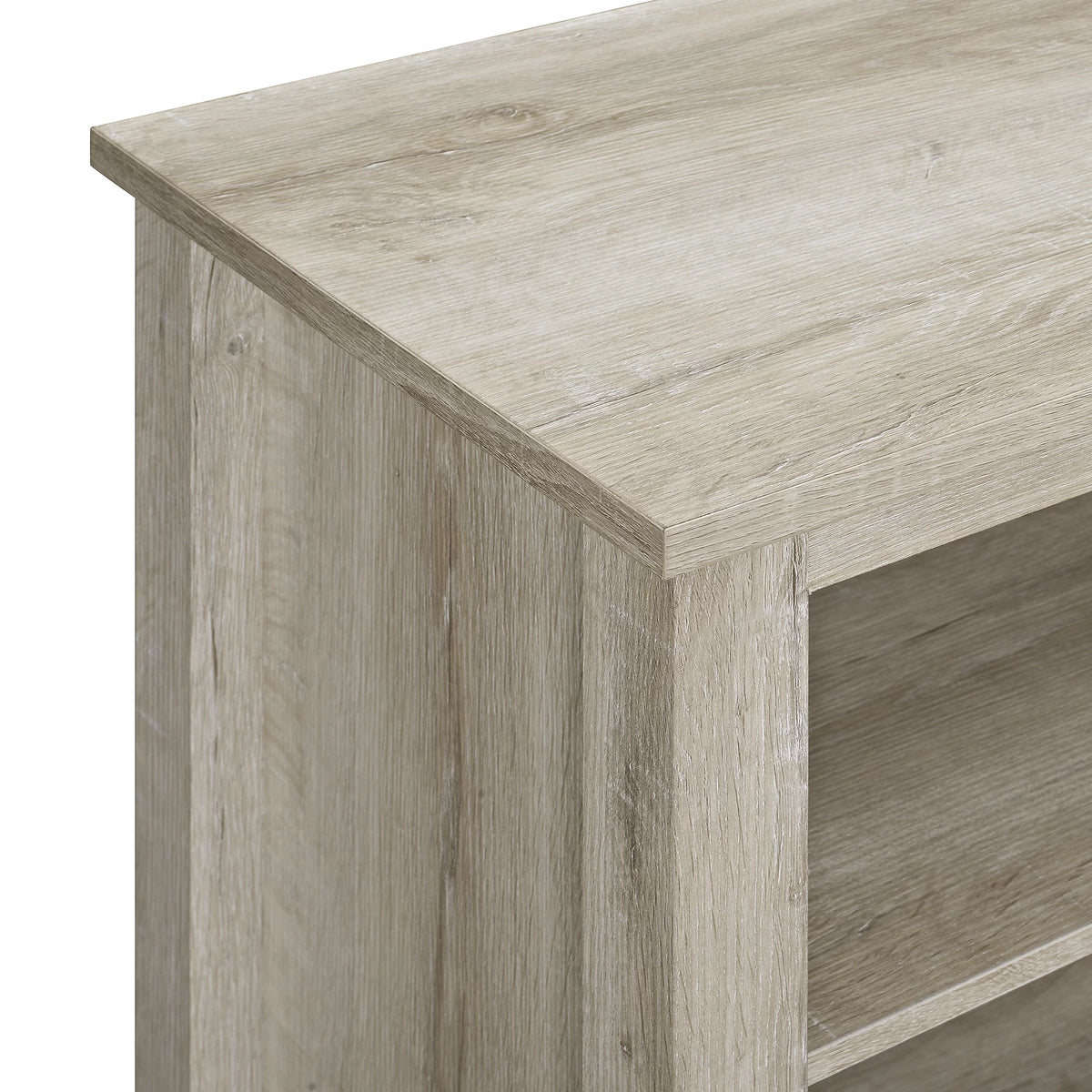 White Oak Open Storage Fireplace TV Stand I55677