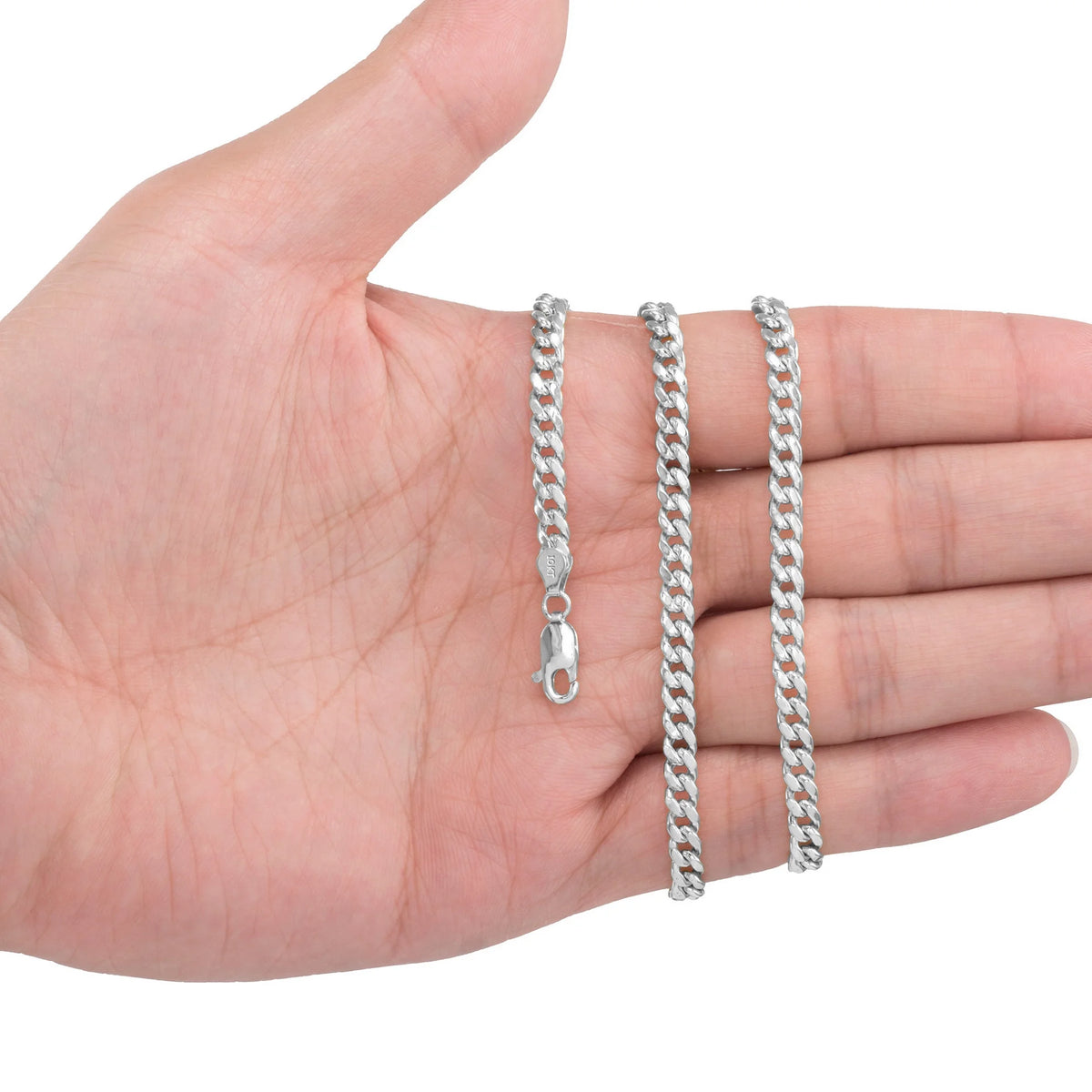 10k White Gold Miami Cuban Link Chain Necklace 16" - 30" P82369