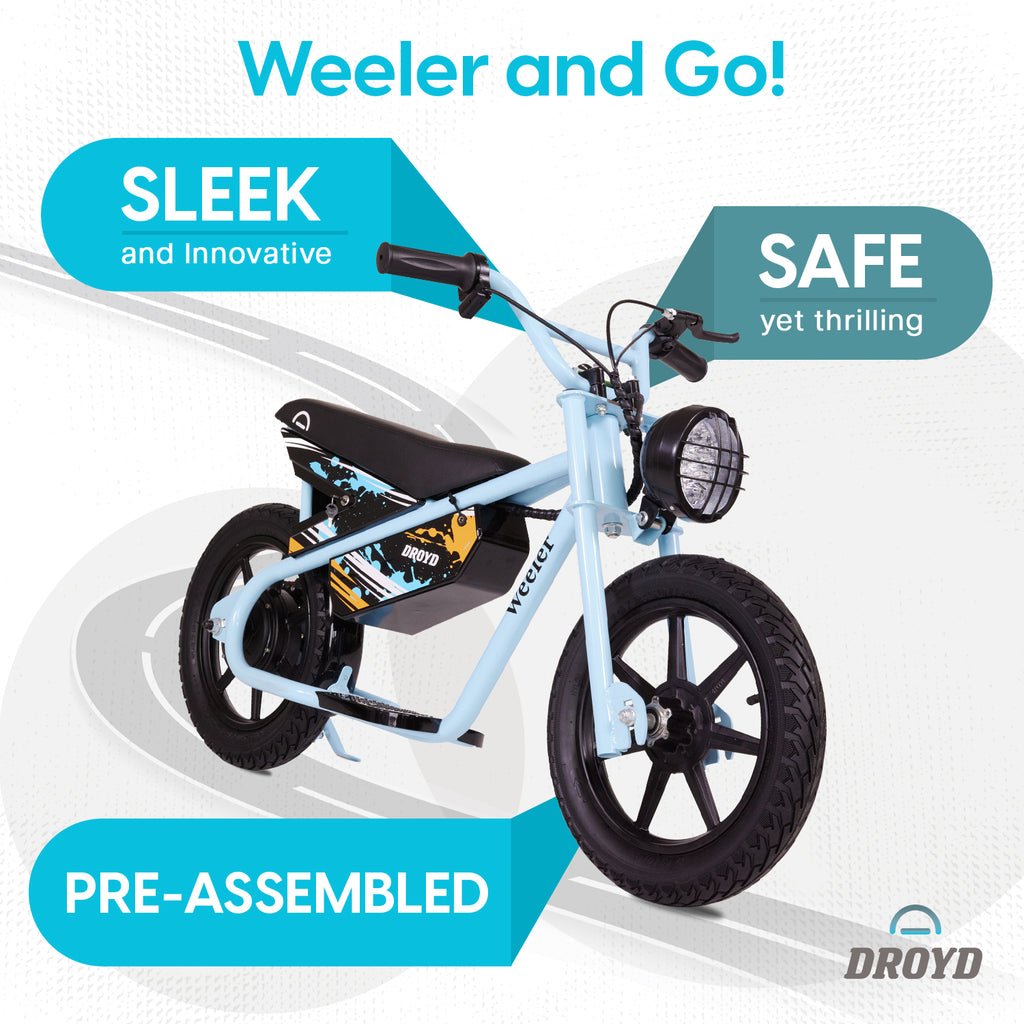 Electric Mini Bike for Kids, 200W, 6.2-10MPH, up to 8 Miles, Blue C981185
