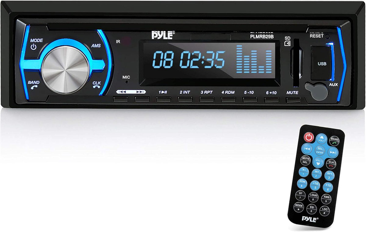 12v Single DIN Marine Bluetooth Stereo Radio Receiver, Pack of 2 P482