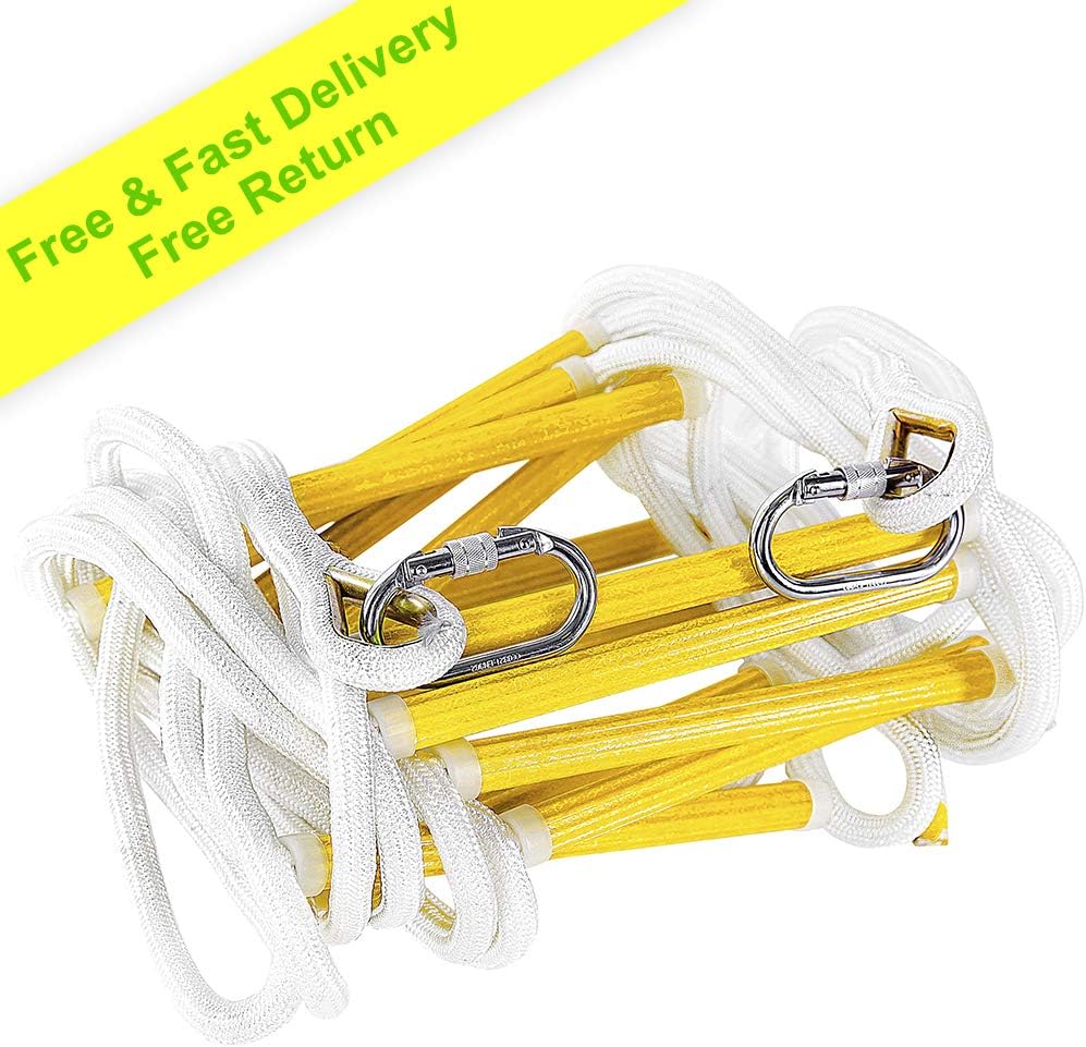 13ft Weather Resistant Fire Escape Ladder with Hooks D366875