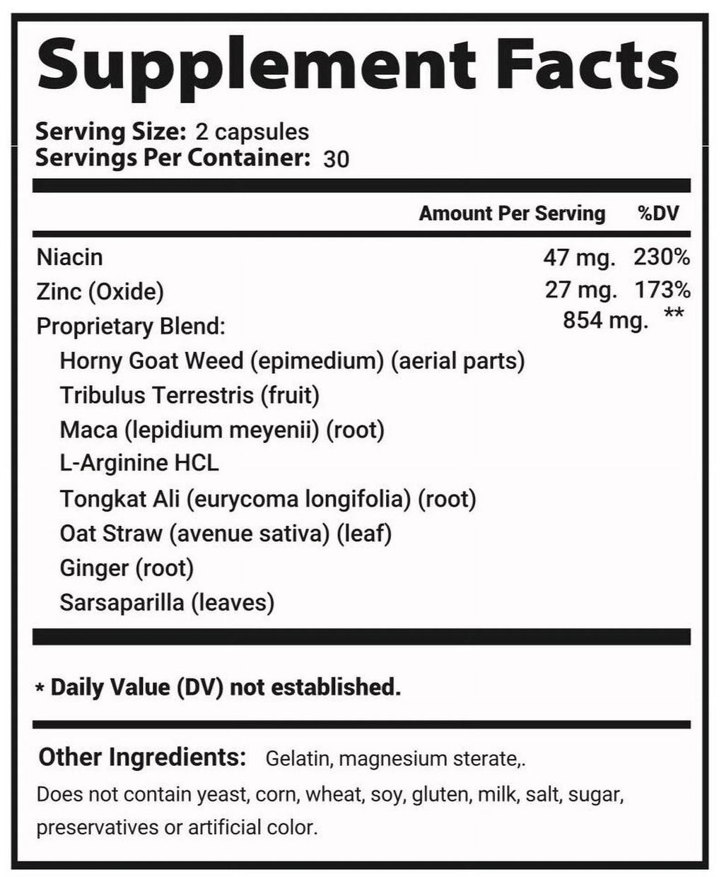 All Natural Dietary Supplement 60 Capsules E1336