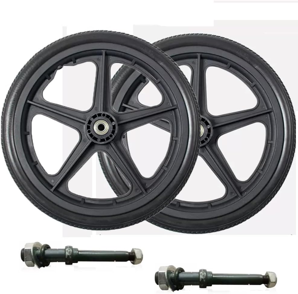 16 Inch Wheelchair Replacement Rear Wheels with 12mm Bearings, Non-Inflatable, 1 Pair B293