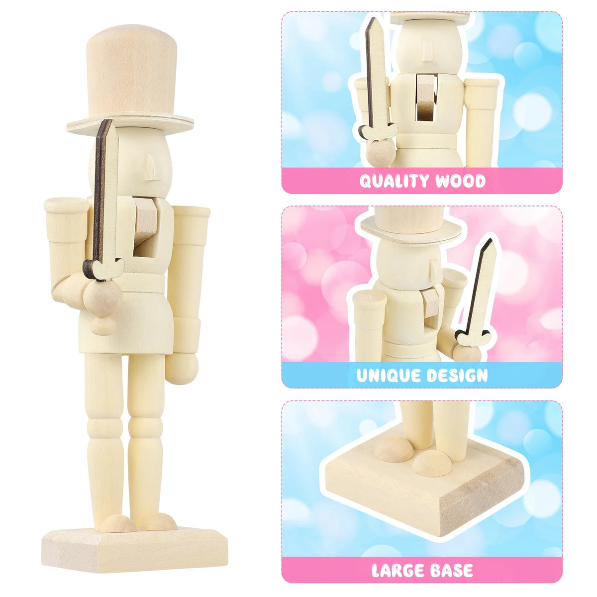 Unfinished Wooden Nutcracker Doll F806