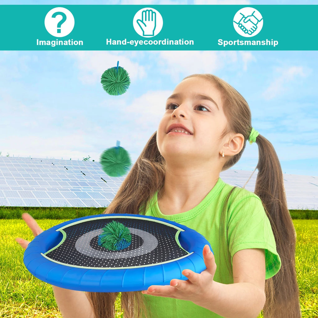 Trampoline Paddles for 4 Players, Bouncy Disc Paddle Ball Game Frisbee Set F52914