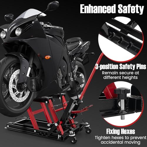 1500 LBS Hydraulic Motorcycle Scissor Jack with Wheels K80555