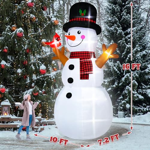 16FT Christmas Inflatable Snowman Outdoor Decorations with LED Lights Y6920
