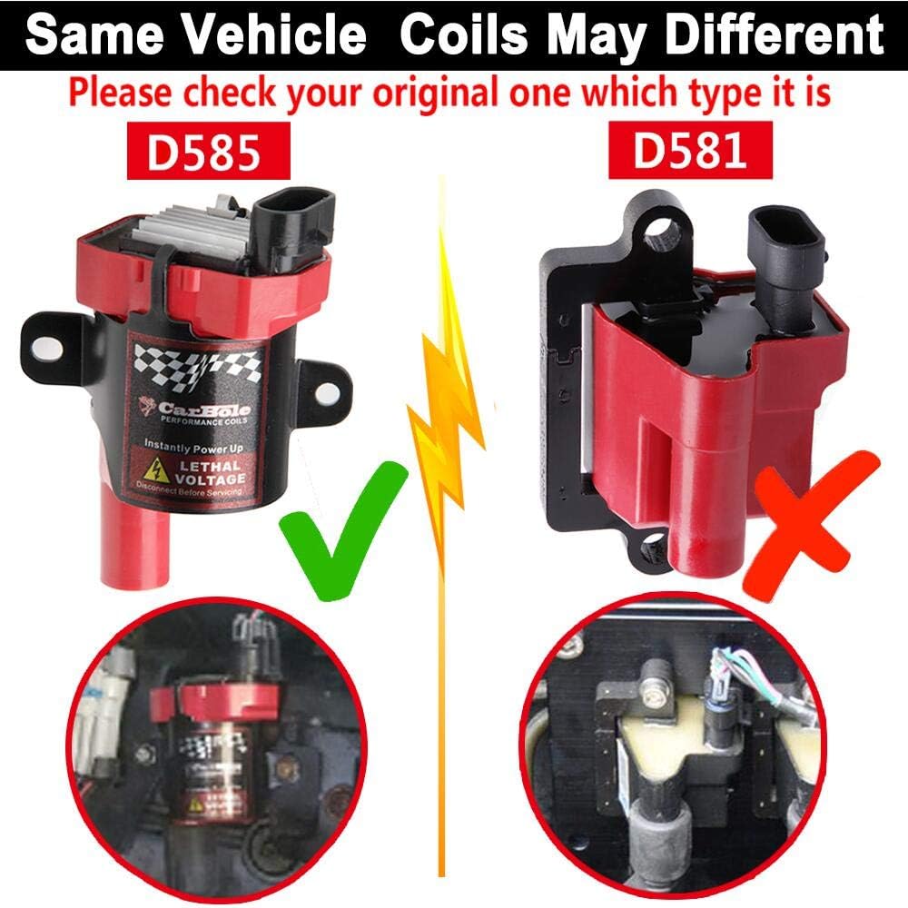 8Pcs Ignition Coils Pack Round Type + 8Pcs 8mm Spark Plug Wire Set I254