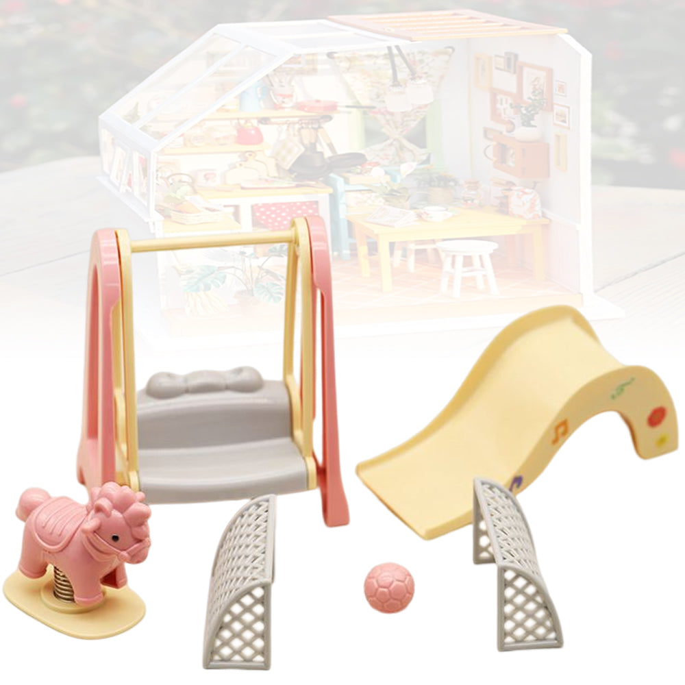 1/12 Scale Mini Slide Amusement Park Dolls House Decoration Accessory Toy Set V1897