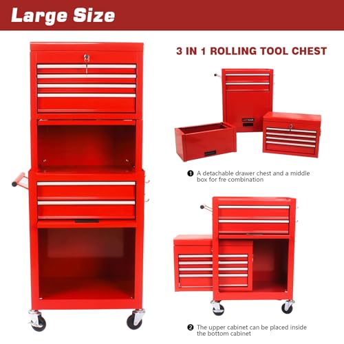 Blue 6 Drawer Rolling Tool Chest with Wheels A850896