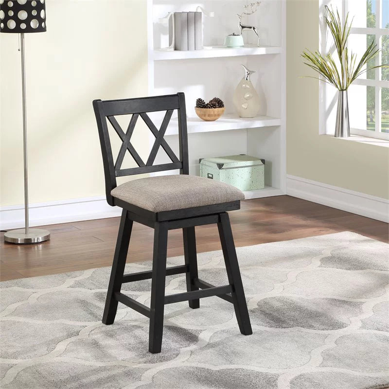 24" Swivel Solid Wood Counter Stool E461