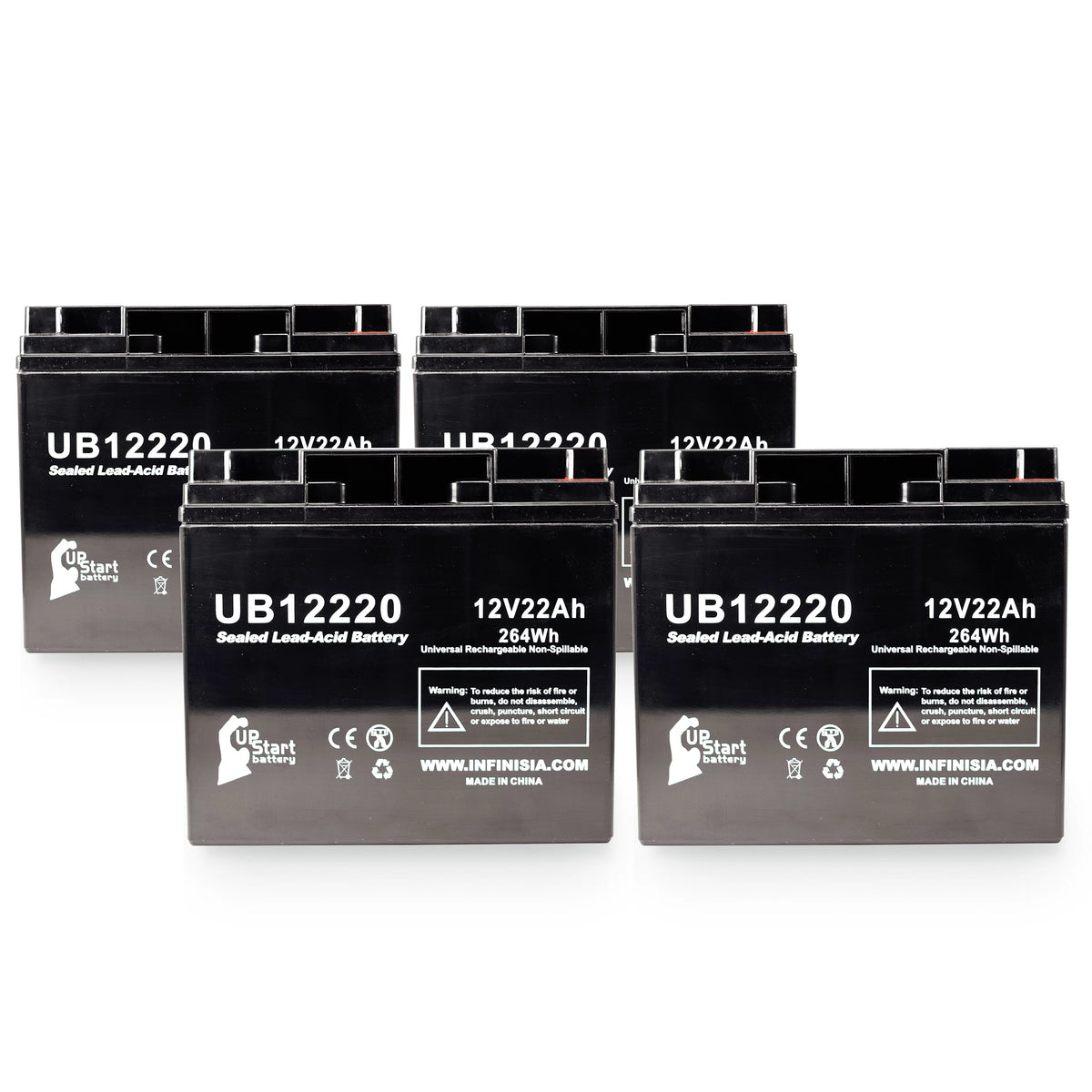 4x Pack 12V 22Ah Sealed Lead Acid Battery C99215