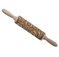 14.9" Paisley Engraved Wooden Rolling Pin I318830