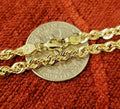 10K Solid Yellow Gold Rope Chain Necklace 16'' - 30" S633930
