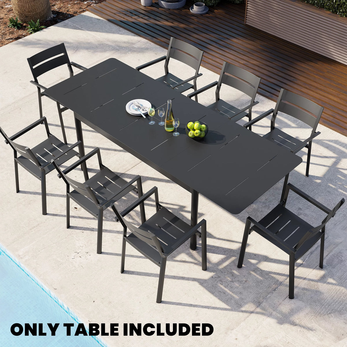 Expandable Aluminum Outdoor Dining Table D9235
