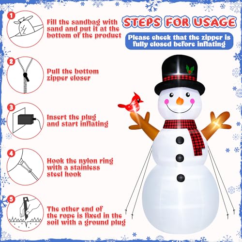 16FT Christmas Inflatable Snowman Outdoor Decorations with LED Lights Y6920