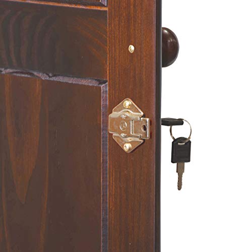 100% Solid Wood Armoire Wardrobe Closet, Java, 4 Small Shelves, 1 Clothing Rod, 2 Drawers S919320