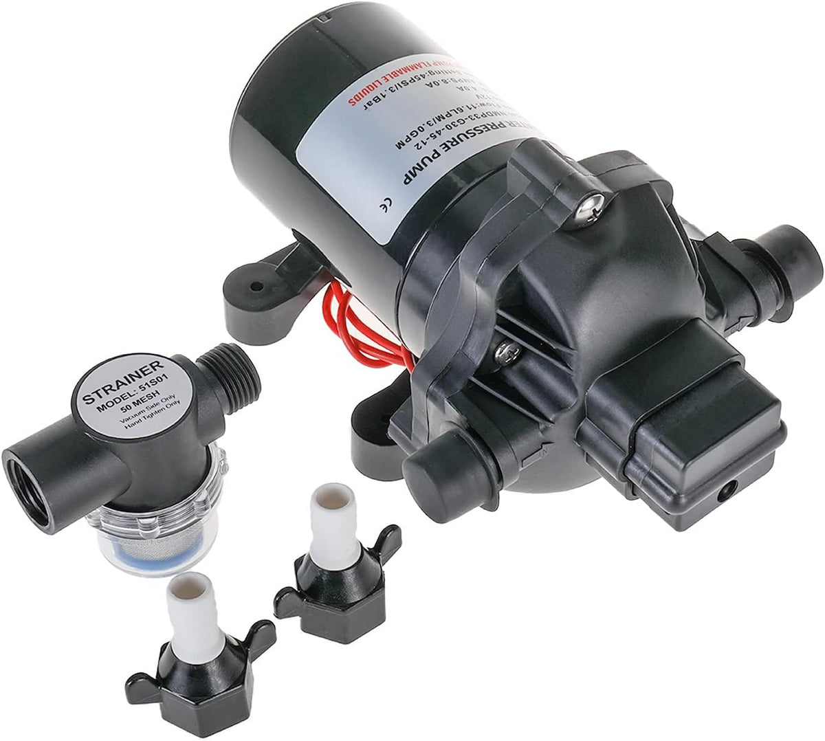 12V Water Pressure Diaphragm Pump 11.6 L/min 3.0 Gpm 45 Psi G605481