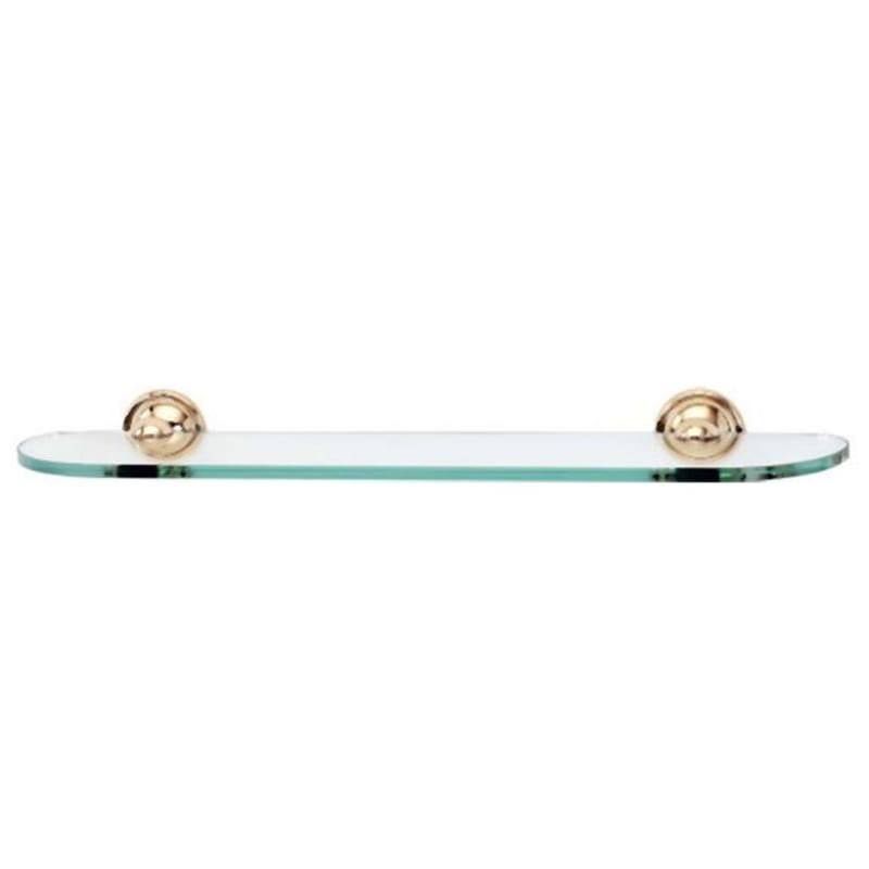 Polished Brass 24x22 Glass Shelf with Brackets U76277