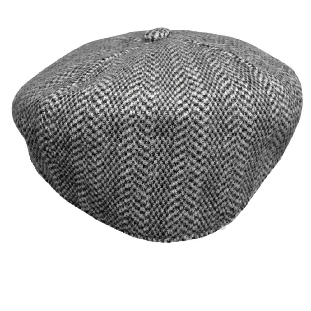Black Wool Flat Cap C424081
