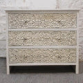 Handcarved Mango Wood 3 Drawer Dresser U689
