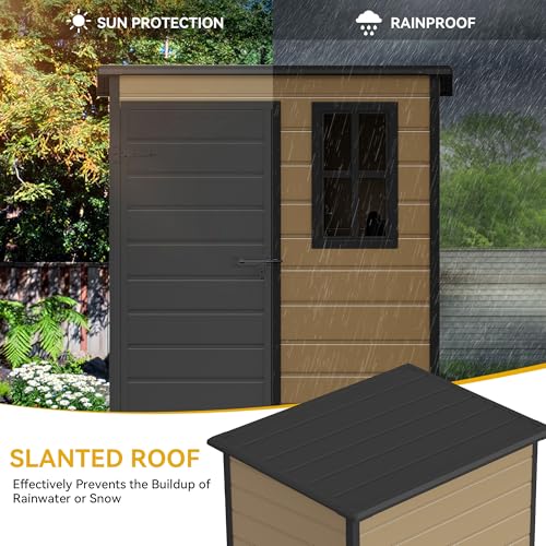 Gray Resin Outdoor Storage Shed with Floor X413500