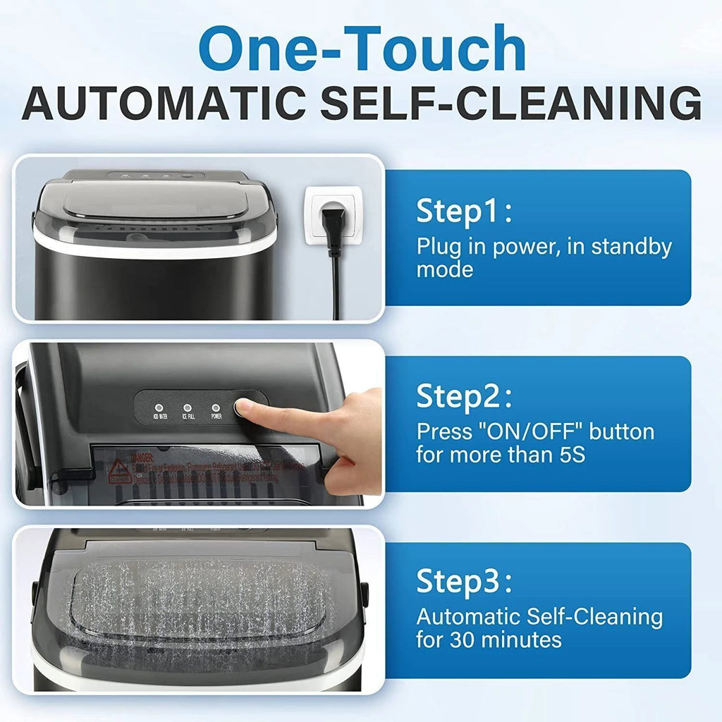 Compact Self-Cleaning Ice Maker F2044
