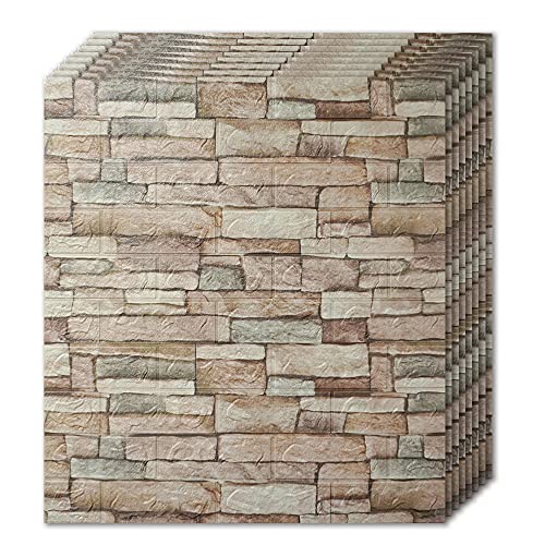 10 Pack Self-Adhesive Faux Stone Wall Panel X7142