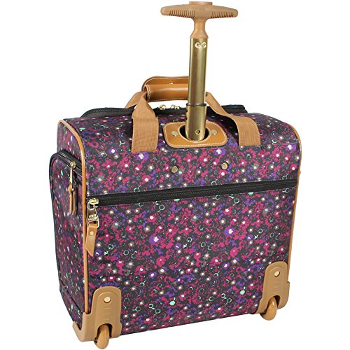15 Inch Carry On Suitcase Lightweight Spinner Luggage Peek-A-Boo Black F28846