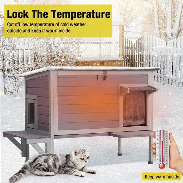 Insulated Outdoor Cat House with Warm Liner K921
